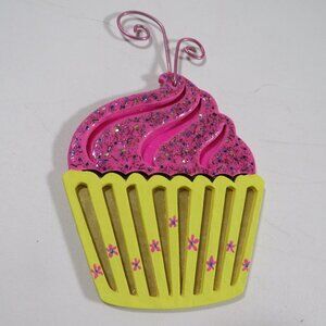 Cupcake Laser Cut Wooden Ornament Hangs